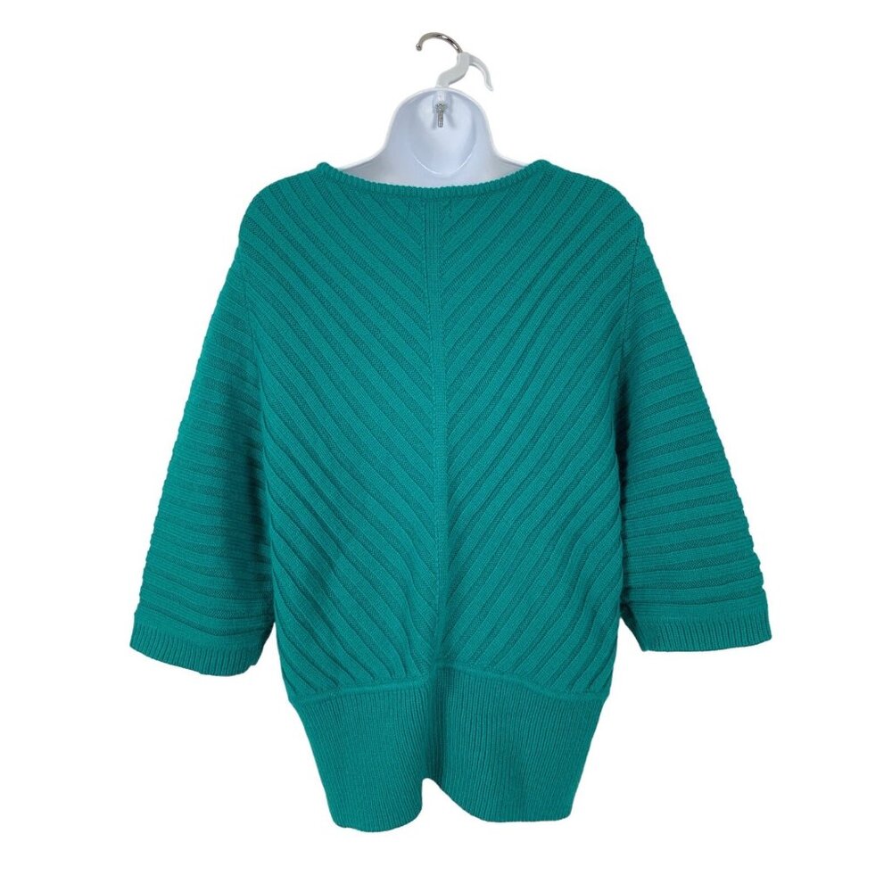 Ana A New Approach Womens Ribbed Knit Sweater Teal Size Large - Picture 5 of 11